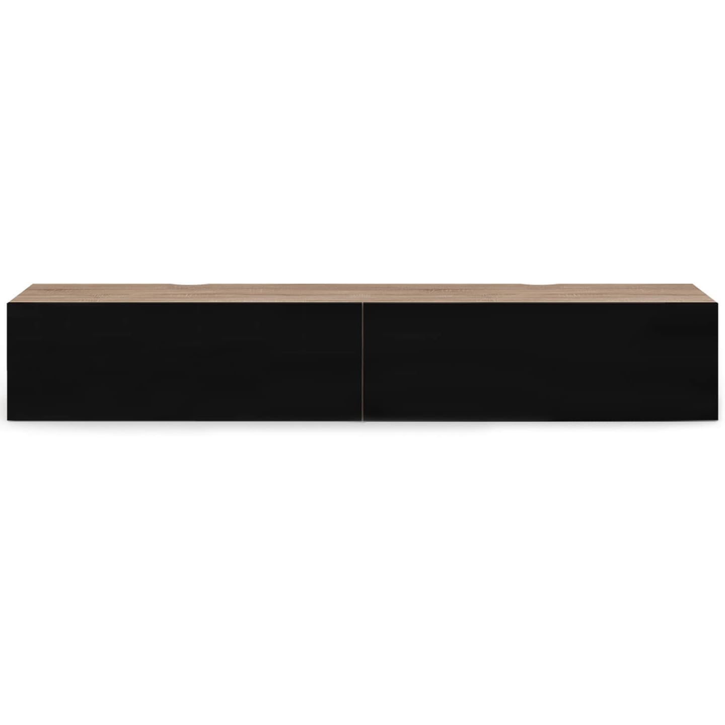 IDMarket - Meuble TV 180 cm Suspendu Elio 2 Portes Bois et Noir