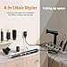 6 in 1 Hair Dryer Brush, Foldable Blow Dryer Brush with Air Styler Curler Wrap, Detachable Hot Air Brush Dry,Volumize, Straight,Curl, Negative Ion Brush Blow Dryer with Diffuser, Hair Styler Tools