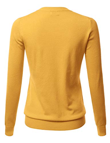 Image of LALABEE Women's Crew Neck Gem Button Long Sleeve Soft Knit Cardigan Sweater