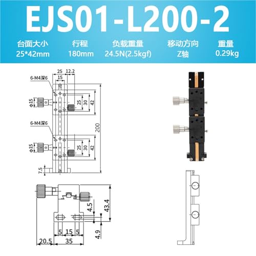 Deslizamiento del eje Z mesa de desplazamiento manual EJS01-2 2