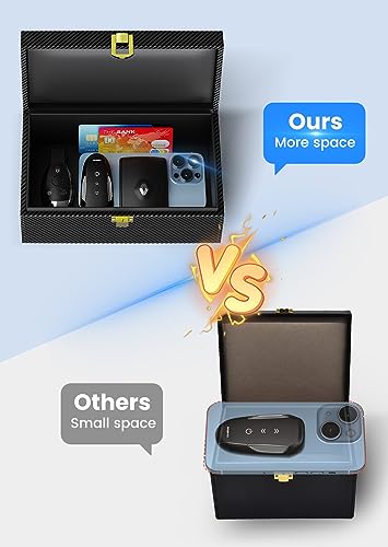 lanpard Keyless Go Schutz Autoschlüssel Box, Extra Groß Faraday Box & Faradayschutzhülle (2 Stk) für Sicheren Schutz, Keyless Go Schutz von Handy, Kreditkarte und Autoschlüssel, XL