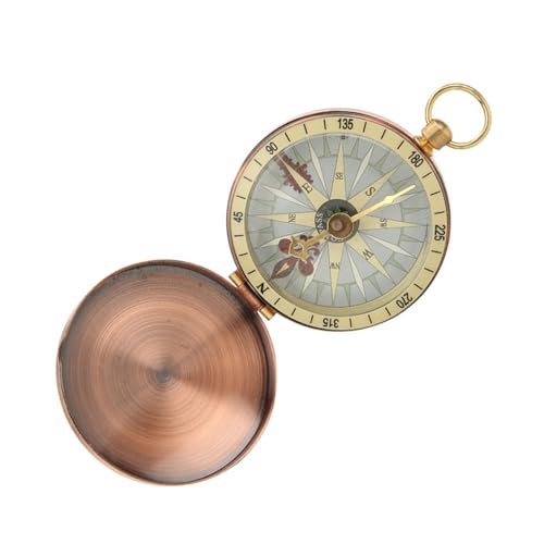 Brújula de bolsillo ZJchao para niños vintage de cobre miniatura 2