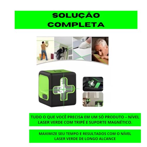 Kit Mini Nível Laser Verde 20m, suporte magnético e Tripé ajustável 1.1m, Alta Precisão, Nivelamento