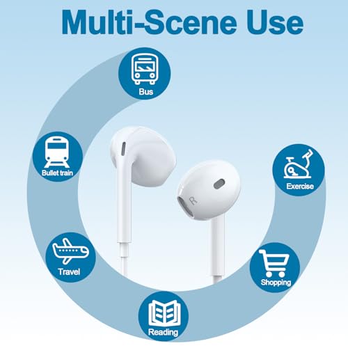 Image of Docutca 2 Pack Wired Earbuds /Wired Headphones with 3.5mm Jack Earphones[MFi Certified] with Microphone Volume Control Compatible for iPhone,iPad,iPod,Computer,MP3 /4,Android Most 3.5mm Audio Devices