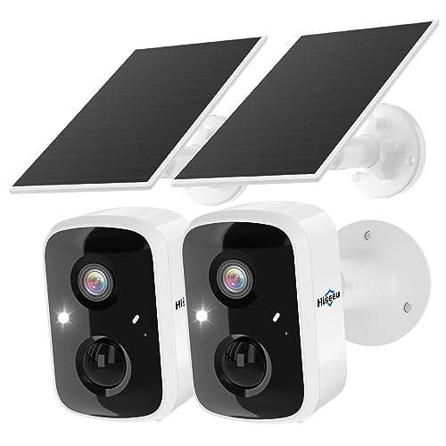 Hiseeu Solar Security Cameras Wireless Outdoor 2 Pack, Battery Powered 3K 4MP wifi Cameras for Home Surveillance, PIR/AI Motion Detection, Waterproof, Color Night Vision, 2-Way Audio, Cloud/SD Storage by Hiseeu - Used condition - US$52.99