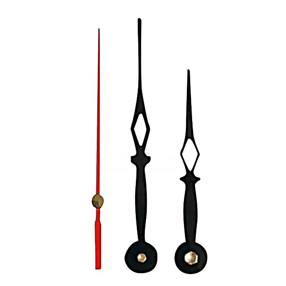 Replacement Black Metal Press Fit Clock Hands Compatible With Japanese Quartz Mechanism DIY Repair 112mm