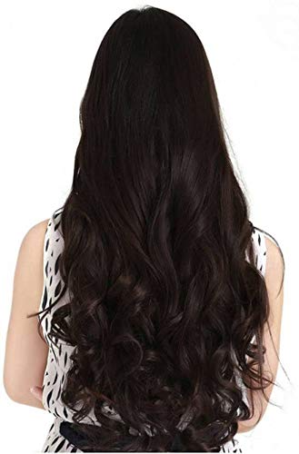 Image of Air Flow Natural Looing Realistic Black Hair Extension Long Hair Silky With Free Wig Comb (Cinderella Curly Hair Extension)