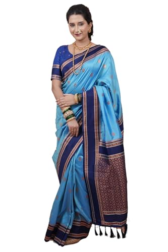 Image of SGF11 Women's Kanjivaram Pure Soft Silk Saree With Unstitched Blouse Piece