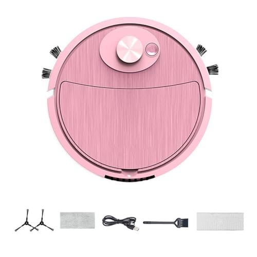 Mini Reiniger Kehrroboter mit Akku Roboter Automatischer Saugroboter Ultra Slim Leise Reinigt Hartböden bis Mittelflor Teppiche Integraler Speicher Mehrere Reinigungsmodi Rosa – Bild 4
