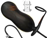 Tapón anal inflable BDSMJOY con anillo para pene, juguete anal extremo