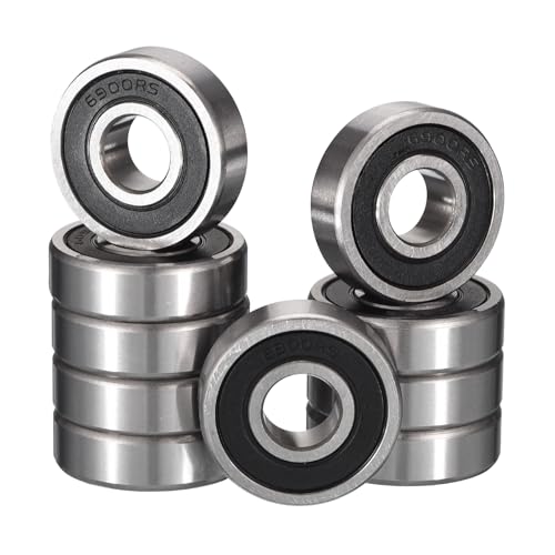 Image of HiPicco 6900-2RS Deep Groove Bearings, ID 10mm x OD 22mm x Width 6mm Double Rubber Sealed Ball Bearings, Pre-Lubricated (GCr15) Chrome Steel 10pcs