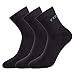 Imosh Mens and Womens Titanium Negative Ion Anti Odor Socks Anti Fungal Sockings Treat Athletes Foot and Barbiers Infrared Ray Socks, 3 Pairs Black