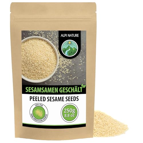 Alpi Nature Weißer Sesam geschält 250g Sesamkörner ganz weiß Sesam weiß Sesame Seeds