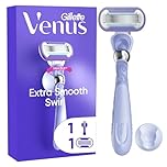 Gillette Venus Extra Smooth Swirl Women’s Razor, 1 Refill Razor Cartridges, Pivoting Reusable Handle and Shower Holder