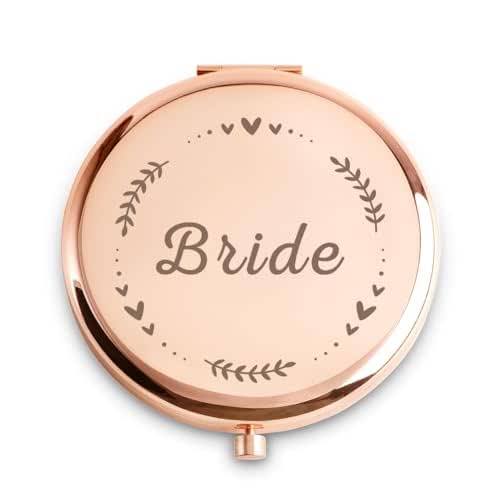 Bride Gifts for Mrs, Personalized Engraved Compact Mirror, Best Presents