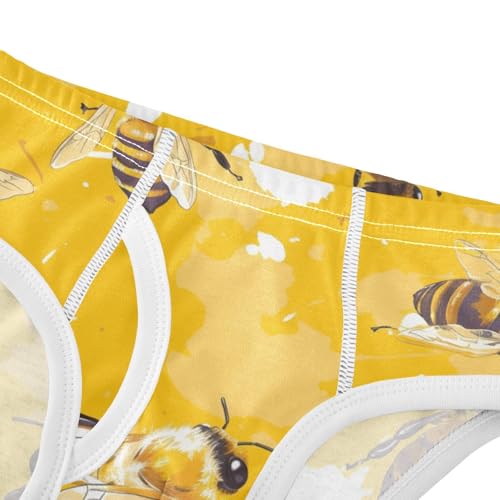 KLL Bees on Yellow Baby Boys Comfort Briefs Breathable Children Panties4