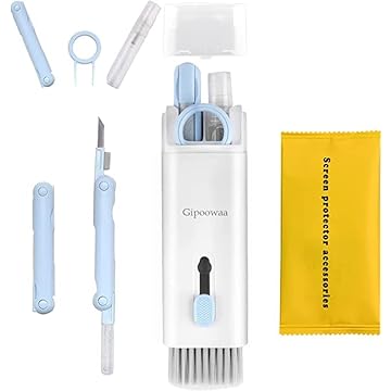 Conjunto de limpeza 7 em 1, conjunto de limpeza de fone de ouvido de tela de computador, monitor de PC, fone de ouvido de computador, ferramenta de escova de limpeza multifuncional (rosa)