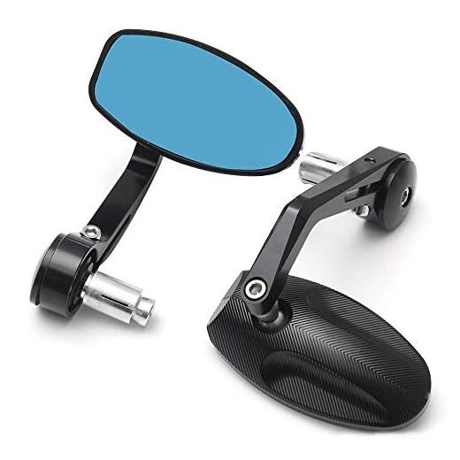 Recension Spegel, 1Pair 7/8 22mm Universal CNC Motorcykel Stab End Black Back Mirror Triumph Speed ​​□ * Triple Motocross Tillbehör Banghai