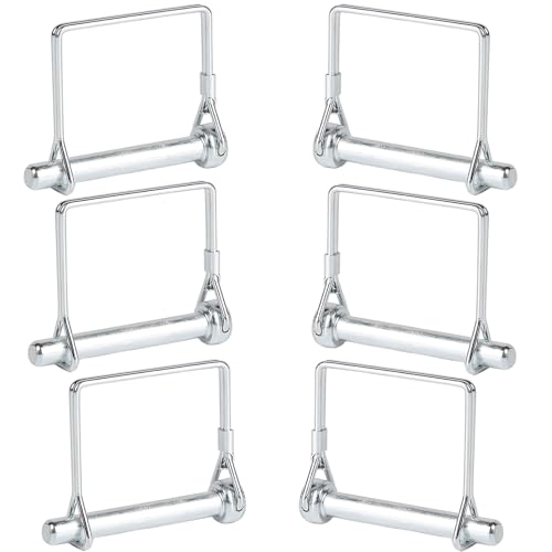 Rectangle Cotter Pins, 6 x 60 mm Locking Pin, 6 Pieces Locking Bolts, Pipe Folding Pins with Snap Lock for Farm Trailer, Farm, Garden