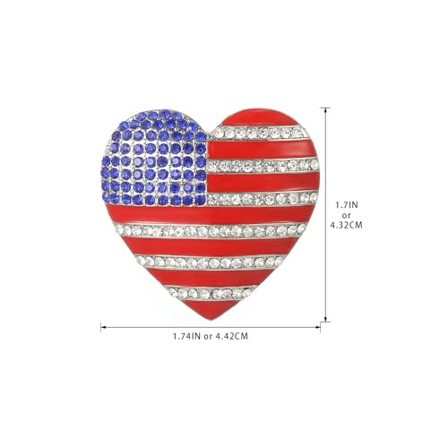 Madison Tyler Patriotic American Flag Heart Brooch Pin 4th of July Jewelry by Madison Tyler - Used condition - Image 6