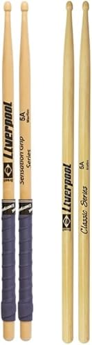 Kit de baquetas Liverpool 5A Sensation Grip e 5A Classic