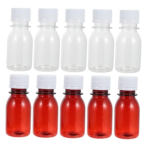 HOMOCONO Safe PET Plastic Graduated Bottle Set Lid 20pcs Laboratory Kitchen Use
