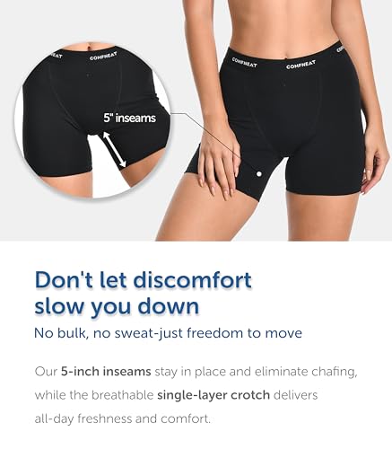 Comfneat Women's 4-Pack Boyshorts Cotton Spandex Boxer Briefs Stretchy Underwear Knitwear2