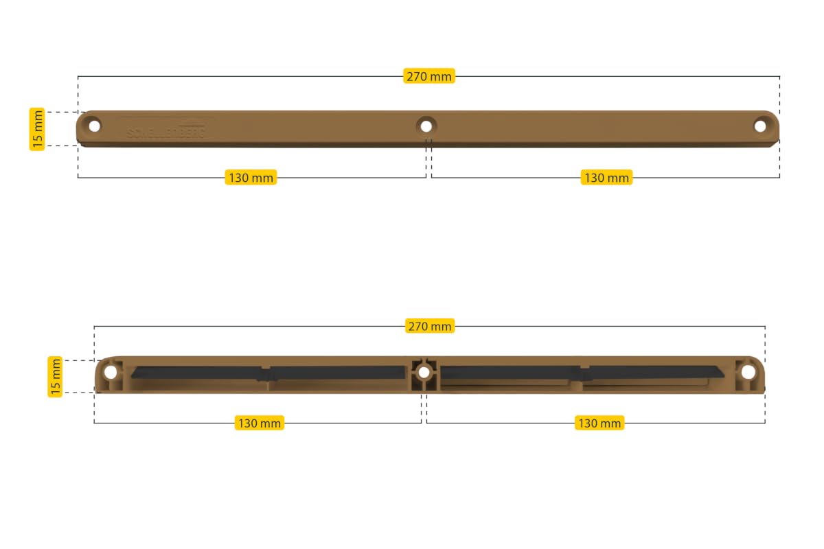 Schellenberg 46609 Diffuseur à feuillure Plus, marron, kit de démarrage