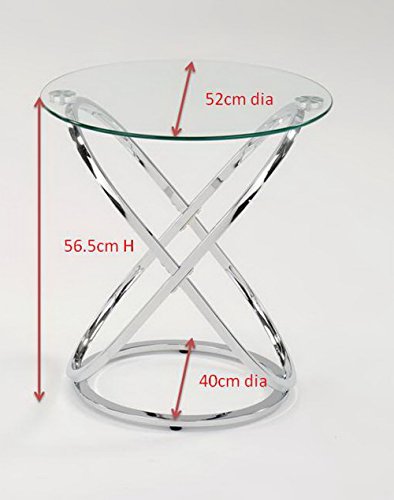 ASPECT Monarch Coffee/Side End Table, Chrome, 52 x 52 x 56.5 cm