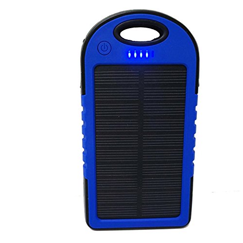 Audiobomb Solar Reflex Powered Dual Waterproof Portable Charger Charge Two Devices At Once, 5000mAh, Blue