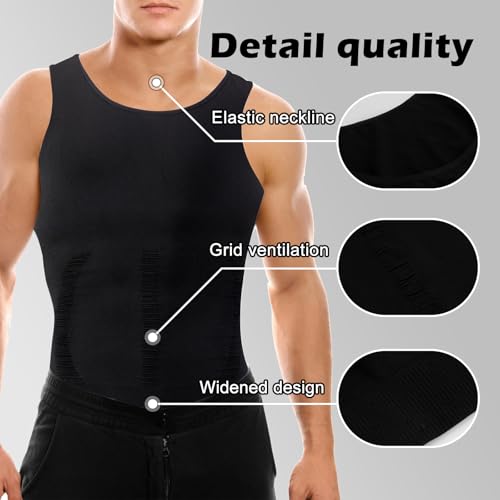 Gynecomastia Compression Shirts, Mens Slimming Body Shaper Vest, Tummy Control Undershirts 6