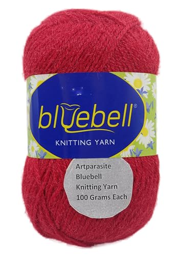 Image of 1 Pieces Blue Bell Wool, 100 gm Each Thick Yarn Best Used with Knitting Crochet Needles Wool Yarn for Knitting Needle Acrylic Thread Knitting Yarn (Red)