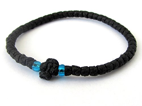 Handmade Christian Orthodox Greek Chotki, Komboskoini, Prayer Rope Thin Black3