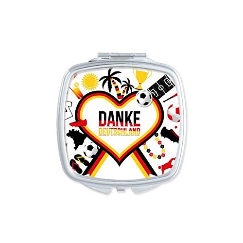 Miroir mignon Allemagne football carré petit cadeau idéal pour passionnées de maquillage
