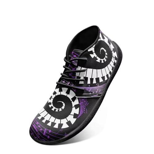 Wide Toe Box Boots Music Note Sneakers for Women Men Fashion Lace-up Shoes Zero Drop Sole Minimalist Barefoot Shoe