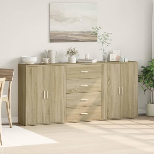 Gecheer Chic Sonoma Oak Sideboard Set: Stylish Storage for Living Spaces Model3276576 - Image 3