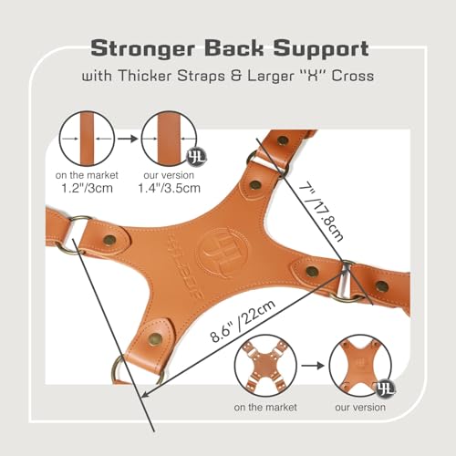 Image of Camera Harness for 2 Cameras,Dual Shoulder Leather Camera Strap,Full Grain Leather Harness for Photographers
