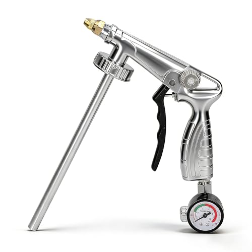 pistolet de pulvérisation pneumatique, pistolet pour cavités réglable avec manomètre, Pistolet Anti gravillon en aluminium avec raccord de 40 mm, pour...