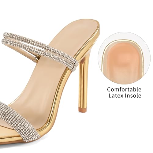 Comfortable Heels for Women Wedding: Fashion Womens Stiletto Heeled Sandals for Party Prom - Ladies Sparkle Heel Shoes3
