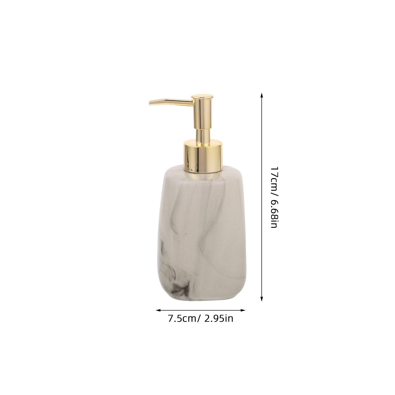 Didiseaon Dispensador de Jabón de Cerámica Estampado Mármol, Botella Cuadrada de 350 Ml para Baño y Cocina, Dispensador Líquido Recargable para Gel, Champú y Loción, Diseño Moderno