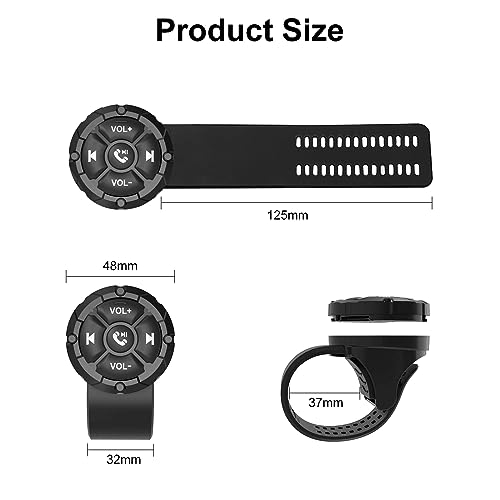 AITOPLUS Controle remoto universal sem fio do volante do carro, à prova d'água, suporte Bluetooth,