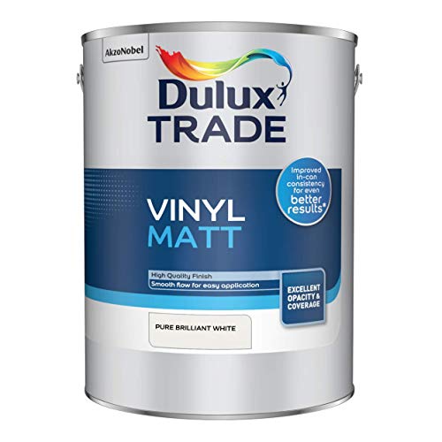 Dulux Trade 5L Vinyl Matt - Pure Brilliant White Finish
