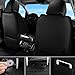 CAR PASS Nappa Leather Seat Covers, Breathable Waterproof Car Seat Covers Full Set, Luxury 3D Sponge Support Full Coverage Seat Protector, Universal Fit SUV Pick-up Truck Sedan Automotive(All Black)