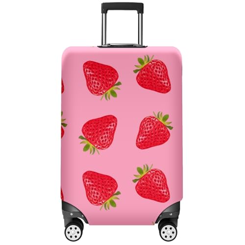 Travel Luggage Cover Suitcase Protector Scratch-Resistant Fit Not Included Suitcase Cute Strawberry Background L-26-28in