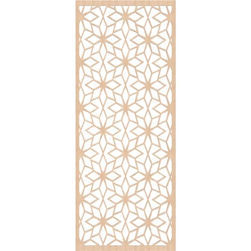 Image of 33 3 /8 inchW x 84 3 /8 inchH x 3 /8 inchT Lake Decorative Fretwork Wood Wall Panels, Red Oak