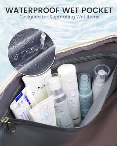 For Spirit Airlines Personal Item Bag 18X14X8 Carry On Travel Duffle Bags for Airplanes Women Men with Wet Pocket Weekender with Shoe and Toiletry Bags, Beige2