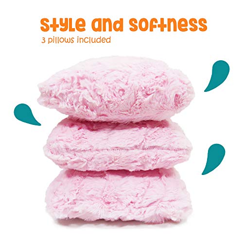 Keet Plush Childrens Sofa With Accent Pillows, Charcoal/Pink #TOP6