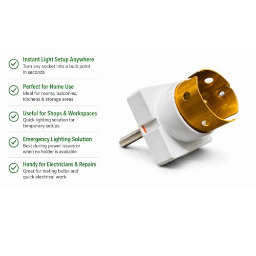 Image of Hi-Plasst 2 Pin to B22 Bulb Holder Adapter with Dual Socket | Multi Pendant Converter | Brass Connector | Suitable for Indian Sockets (2)