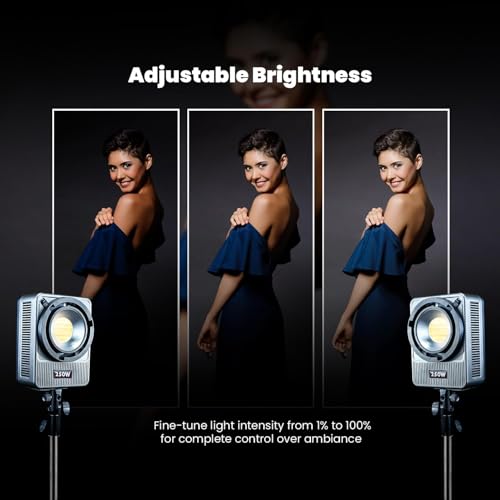 HIFFIN HF-250PRO Wonder Series 250W LED Studio Light | 17,800lm High Brightness | CRI 95+ | CCT 2700K-6500K | Bowens Mount | App Control | Professional Lighting Videography & Studio Setups