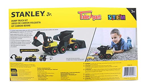 STANLEY Jr. Red Toolbox Stanley Jr - Take a Part Dump Truck, Yellow; Black